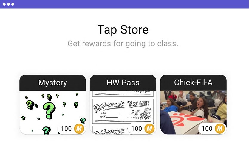 The MOOV Tap Store rewards screen